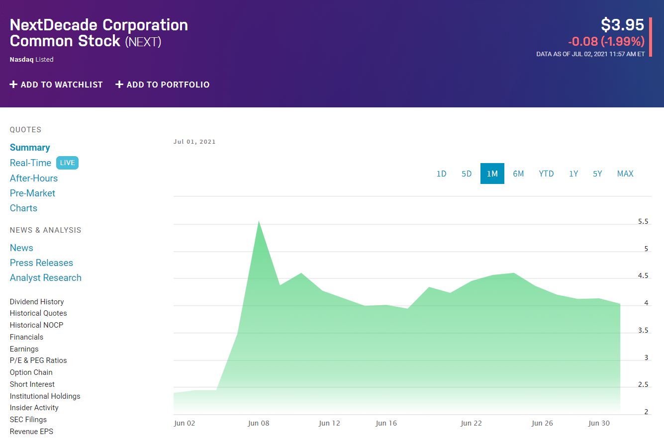 NextDecade Corporation
Common Stock