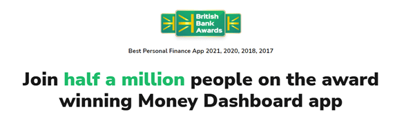 Money Dashboard app from British Bank Awards
