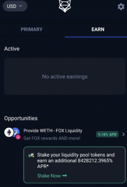 Staking coins in ShapeShift