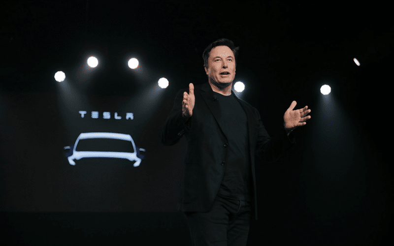 Elon Mask and Tesla`s logo