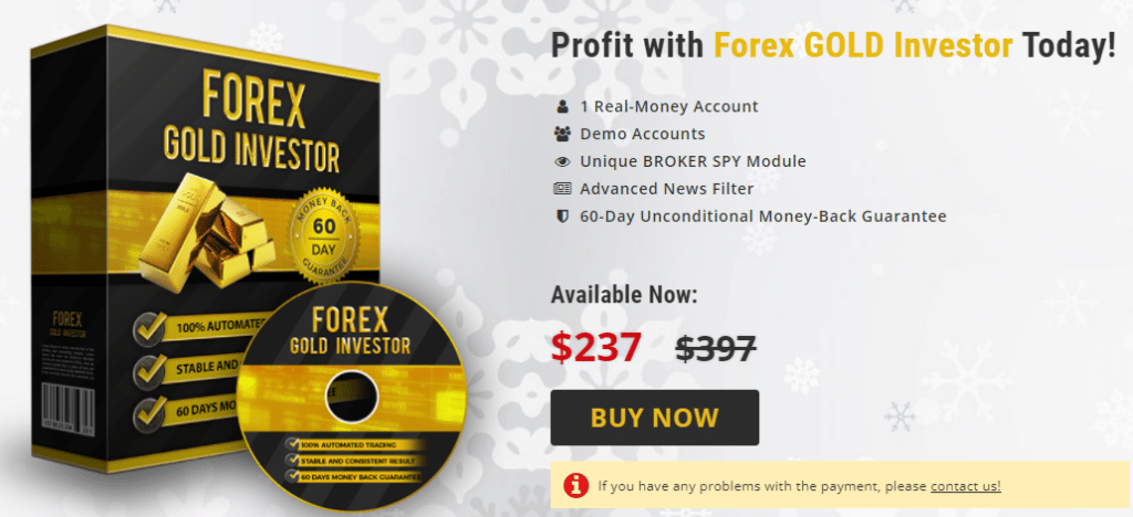Pricing package of Forex Gold Investor