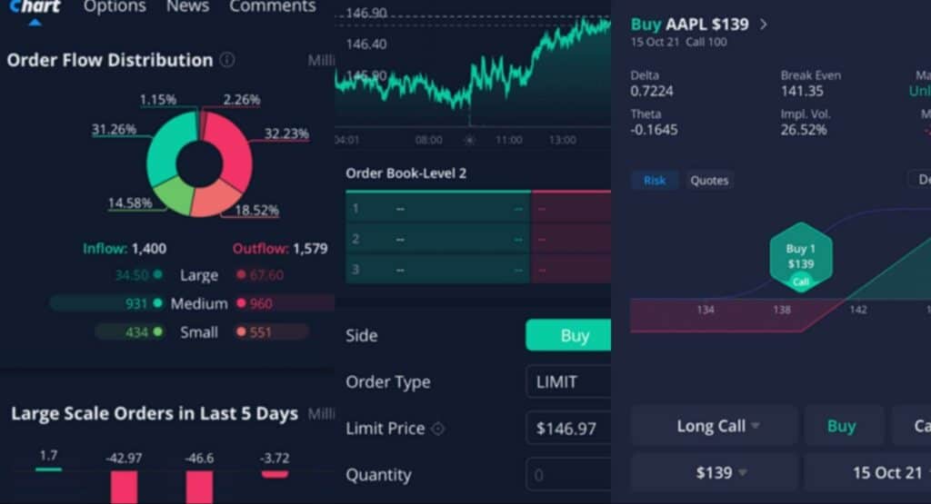 Webull app dashboard