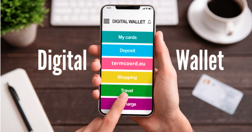 Digital wallet on the phone screen