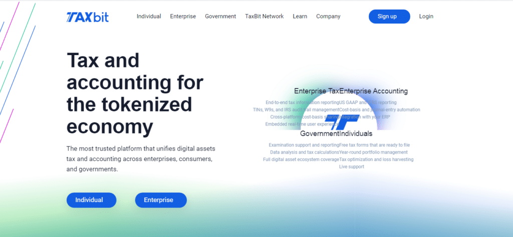 TaxBit homepage