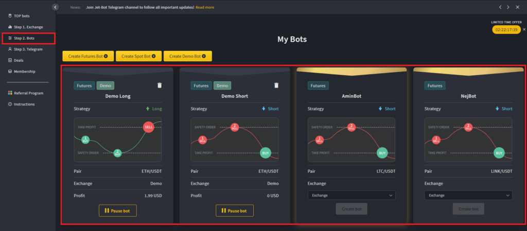 Jet Bot interface